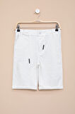 Açık Gri Erkek Çocuk Beli Lastikli Basic Şort 21189