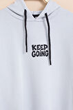 Gri Erkek Çocuk Keep Going Yazılı Şeritli Erkek Çocuk Kapüşonlu Eşofman Takımı 23418