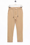 Kahverengi Duble Paça Beli Bağcıklı Erkek Çocuk Kumaş Pantolon  22679
