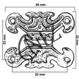 Saç Kelebek Menteşe - Küçük, Antik, 100 Adet