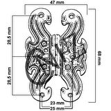 Saç Kelebek Menteşe - Büyük, Eskitme, 100 Adet