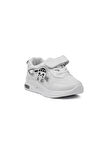 Unisex Bebe Beyaz Işıklı Figürlü Cırtlı Sneaker Günlük Spor Ayakkabı