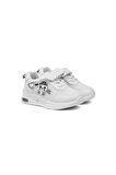 Unisex Bebe Beyaz Işıklı Figürlü Cırtlı Sneaker Günlük Spor Ayakkabı