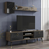 ALFA TV ÜNİTESİ CEVİZ-ROYAL MERMER  150cmx35cm