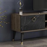 ALFA TV ÜNİTESİ CEVİZ-ROYAL MERMER  150cmx35cm