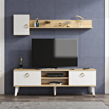 Alfa Tv Ünitesi SAFİRMEŞE-BEYAZ 150cmx35cm