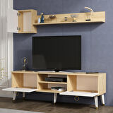 Alfa Tv Ünitesi SAFİRMEŞE-BEYAZ 150cmx35cm
