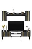 RAFLI 180 CM IŞIL TV ÜNİTESİ BEYAZ-ALTIN