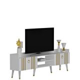 180 CM IŞIL TV SEHPASI (ALT MODÜL) BEYAZ-ALTIN