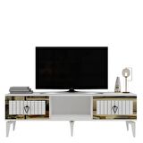  LİNDA TV SEHPASI (ALT MODÜL) BEYAZ-ALTIN