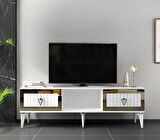 LİNDA TV SEHPASI (ALT MODÜL) BEYAZ-GÜMÜŞ