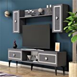 150 CM NİL TV ÜNİTESİ ANTRASİT-GÜMÜŞ