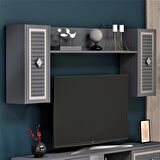 150 CM NİL TV ÜNİTESİ ANTRASİT-GÜMÜŞ