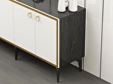 150 CM POLİ KONSOL ROYALMERMER-BEYAZ-ALTIN