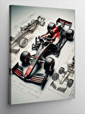 Kanvas Tablo Formula 1 Detaylı Çizimi