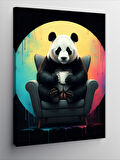 Kanvas Tablo Rahatlayan Panda Sandalyede