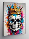Kanvas Tablo Taçlı Kral Kurukafa