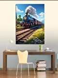Kanvas Tablo Sevimli Buharlı Tren