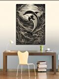 Kanvas Tablo Siyah Beyaz Yunus Dolphine