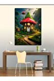 Kanvas Tablo Mantar Görünümlü Ev