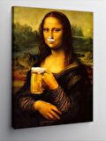 Kanvas Tablo Bira İçen Mona Lisa