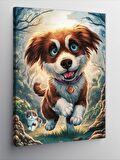 Kanvas Tablo Yavru köpek Tobi ve kedi dostu