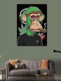 Kanvas Tablo Yeşil kafalı goril