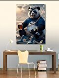 Kanvas Tablo Bira içen spor kıyafetli Panda