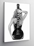 Kanvas Tablo Gitar Ve Kadın
