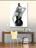 Kanvas Tablo Gitar Ve Kadın