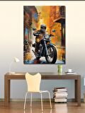 Kanvas Tablo Motosiklet Kullanan Adam