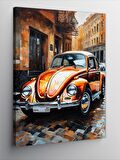 Kanvas Tablo Turuncu Kaplumbağa Araba