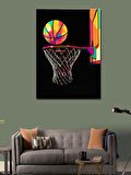Kanvas Tablo Basketbol Topu Ve Potası