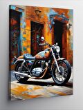 Kanvas Tablo Retro Motosiklet