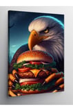 Kanvas Tablo Hamburger Yiyen Kartal