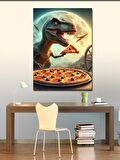 Kanvas Tablo Pizza Yiyen Dinazor