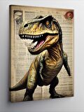 Kanvas Tablo Dinozor Gazete Fon