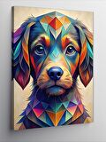 Kanvas Tablo Renkli Yavru Köpek