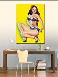Kanvas Tablo Bikinili Pin Up Kızı