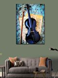 Kanvas Tablo Keman Ve Müzik Notaları