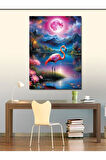Kanvas Tablo Pembe Flamingo