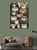 Kanvas Tablo Sevimli Kediler