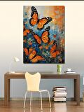 Kanvas Tablo Renkli Kelebekler Soyut Fon