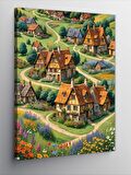 Kanvas Tablo Köy Evleri