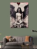 Kanvas Tablo Siyah Kanatlı Melek