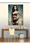 Kanvas Tablo Jartiyer Çoraplı Pin Up Kızı