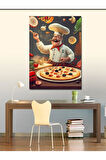 Kanvas Tablo Pizza Yapan Aşçı