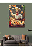 Kanvas Tablo Pizza Yapan Aşçı