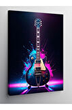 Kanvas Tablo Neon Gitar