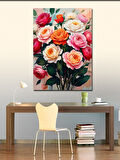 Kanvas Tablo Renkli Gül Buketi